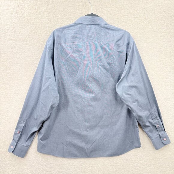 UNTUCKit Men's Relax Fit Long Sleeve Navy Blue Wrinkle Free Shirt Size XL Cotton - Picture 2 of 11